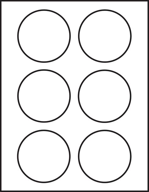 Standard White Matte - 3.33" Round Labels Circle Template, Circle